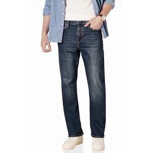 Amazon Essentials Mens Straight-Fit Stretch Jean Mens Dark Wash 36X34L New